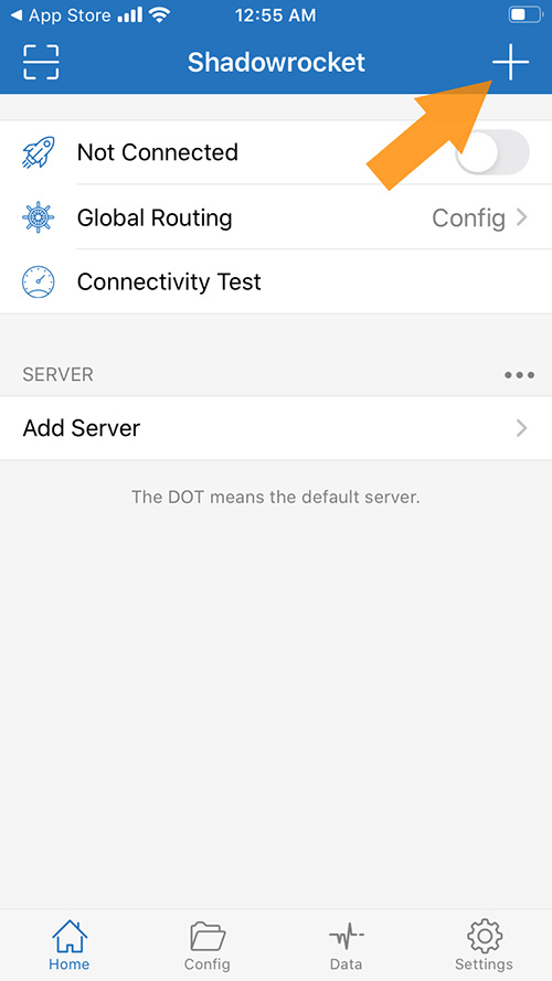 Open the configuration screen
